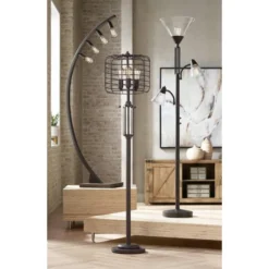 Franklin Iron Works Warwick Industrial Torchiere Floor Lamp With Side Lights 71 1/2" Tall Tiger Bronze LED Clear Seedy Glass For Living Room Reading 14 Franklin Iron Works Warwick Industrial Torchiere Floor Lamp With Side Lights 71 1/2" Tall Tiger Bronze LED Clear Seedy Glass For Living Room Reading -Cheap Home Shop GUEST 023745ec 43a4 41a8 8b0c dd8b58eadc03