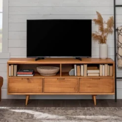 Cara Mid-Century Modern 3 Drawer TV Stand For TVs Up To 65" - Saracina Home 30 Cara Mid-Century Modern 3 Drawer TV Stand For TVs Up To 65" - Saracina Home -Cheap Home Shop GUEST 0382d846 581a 4903 9ef0 400ed4eadf41
