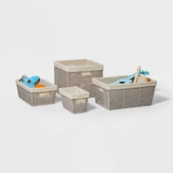 16" X 9" X 6" Woven Twisted Paper Rope Media Basket Gray - Brightroom™ -Cheap Home Shop GUEST 054d99f6 5bc4 4b73 87f9 e39da675c247