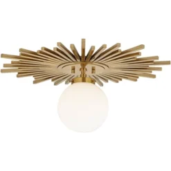 Possini Euro Design Hazel Modern Ceiling Light Semi Flush Mount Fixture 24" Wide Warm Brass White Globe Shade For Bedroom Kitchen Living Room Hallway 10 Possini Euro Design Hazel Modern Ceiling Light Semi Flush Mount Fixture 24" Wide Warm Brass White Globe Shade For Bedroom Kitchen Living Room Hallway -Cheap Home Shop GUEST 09f457ea 2d85 4a3f a988 56d08537b4d9