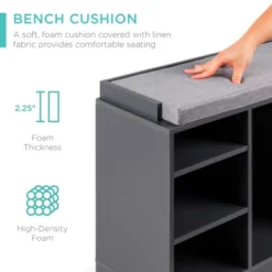Best Choice Products 46in Shoe Storage Organization Rack Bench For Entryway, Bedroom W/ Padded Seat, 10 Cubbies - Gray -Cheap Home Shop GUEST 13abc812 5480 4f06 8909 0a4154ef5d89
