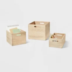 3 Compartment Light Wood Crate Natural - Brightroom™ -Cheap Home Shop GUEST 1433e760 ccd4 4d74 8b8b fdcc848f7469