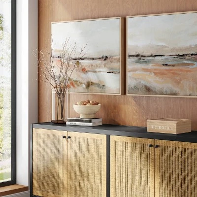 (Set Of 2) 24" X 30" Faded Landscape Framed Wall Canvases Natural - Threshold™ 1 (Set Of 2) 24" X 30" Faded Landscape Framed Wall Canvases Natural - Threshold™