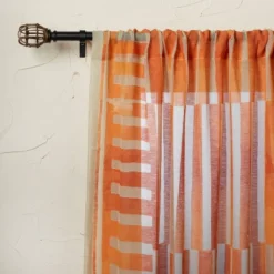 1pc Sheer Ophelia Printed Burnout Window Curtain Panel Orange - Opalhouse™ Designed With Jungalow™ -Cheap Home Shop GUEST 154e0bfa b339 41f9 9f40 0461976c9081