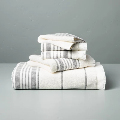 Multistripe Bath Towels Cream/Gray - Hearth & Hand™ With Magnolia 2 Multistripe Bath Towels Cream/Gray - Hearth & Hand™ With Magnolia - Image 2