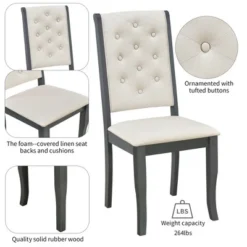 6 PCS Retro Dining Set With Unique-designed Table And Upholstered Chair-ModernLuxe 15 6 PCS Retro Dining Set With Unique-designed Table And Upholstered Chair-ModernLuxe -Cheap Home Shop GUEST 18007a98 7761 4a30 a9ee 913421e58038