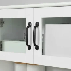 HOMCOM Freestanding Kitchen Pantry, 4-Door Buffet Cabinet With Hutch, Coffee Bar With Adjustable Shelves, 63.5 Inches, White -Cheap Home Shop GUEST 280f6d6f 7549 46dc 9872 58e221f9506c