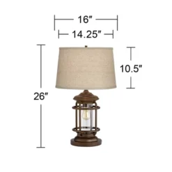 Franklin Iron Works Andreas Industrial Table Lamp 26" High Brown Metal With Nightlight LED And USB Charging Port Oatmeal Shade For Living Room Desk 11 Franklin Iron Works Andreas Industrial Table Lamp 26" High Brown Metal With Nightlight LED And USB Charging Port Oatmeal Shade For Living Room Desk -Cheap Home Shop GUEST 30e5398d 8d45 4b7a 9408 c81680af6f99