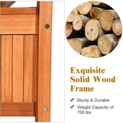 Costway 42'' Storage Bench Deck Box Solid Wood Seating Container Tools Toys W/Backrest -Cheap Home Shop GUEST 30fa4548 ec40 4798 b9f8 2aa0b37876f7