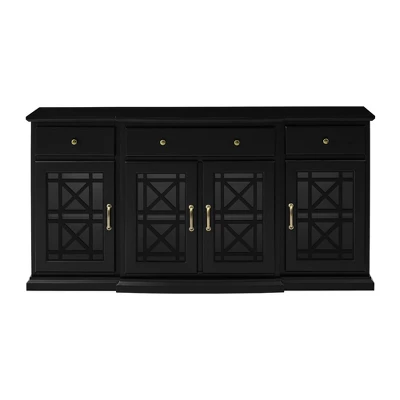 Selma Transitional 3 Tiered Ornate Fretwork Door Sideboard - Saracina Home 2 Selma Transitional 3 Tiered Ornate Fretwork Door Sideboard - Saracina Home - Image 2
