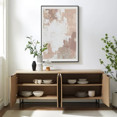 Modern 4 Door Reeded Sideboard - Saracina Home 5 Modern 4 Door Reeded Sideboard - Saracina Home - Image 5