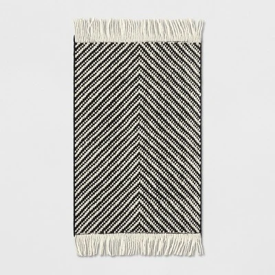 Chevron Woven Area Rug Black/White - Project 62™ 4 Chevron Woven Area Rug Black/White - Project 62™ - Image 4