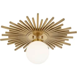 Possini Euro Design Hazel Modern Ceiling Light Semi Flush Mount Fixture 24" Wide Warm Brass White Globe Shade For Bedroom Kitchen Living Room Hallway 11 Possini Euro Design Hazel Modern Ceiling Light Semi Flush Mount Fixture 24" Wide Warm Brass White Globe Shade For Bedroom Kitchen Living Room Hallway -Cheap Home Shop GUEST 48188eba 2f68 4f86 9f8a a54dd55ba25f