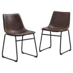 Set Of 2 Laslo Modern Upholstered Faux Leather Dining Chairs - Saracina Home -Cheap Home Shop GUEST 4df149f4 10cd 43f6 ae87 21d2762646ef