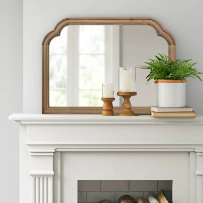 36" X 26" French Country Mantle Wood Mirror Natural - Threshold™ 1 36" X 26" French Country Mantle Wood Mirror Natural - Threshold™