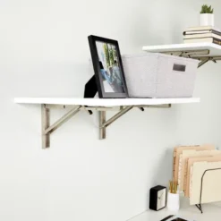 Built Industrial 2 Pack Folding L Wall Shelf Bracket, 10 Inch Collapsible Hardware With Locking Hinge For Garage Shelves, Holds 120lbs -Cheap Home Shop GUEST 555ad0b8 e83d 42c4 af02 5dfe3c43b4ec