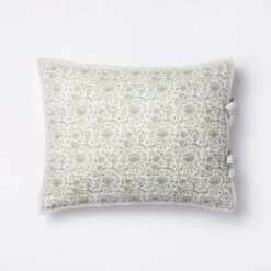 Decorative Border Cotton Slub Print Quilt Sham Light Teal Green – Threshold™ Designed With Studio McGee -Cheap Home Shop GUEST 56147f68 c5fe 41b3 a268 b59881d5cb20