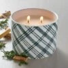 Plaid Ceramic Fireside Spruce Jar Christmas Candle Dark Green 11oz - Hearth & Hand™ With Magnolia