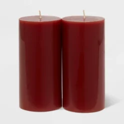 2pk Pillars Warm Cider & Cinnamon Red - Threshold™ -Cheap Home Shop GUEST 5fecdd6e 5da9 48e9 866c c72973a56b09