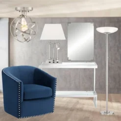 Possini Euro Design Meridian Light Blaster Modern Torchiere Floor Lamp 72" Tall Brushed Nickel LED Frosted Glass Shade For Living Room Bedroom Office -Cheap Home Shop GUEST 6bbd5cd5 4418 4021 a48b e76b13d778f4