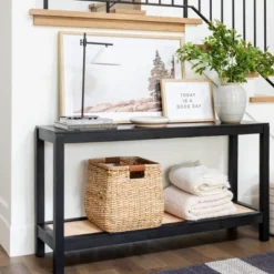 Console Table With Woven Rattan Shelf Black - Threshold™ Designed With Studio McGee 16 Console Table With Woven Rattan Shelf Black - Threshold™ Designed With Studio McGee -Cheap Home Shop GUEST 6e7f68b7 50c5 44c5 965d a4d52aa919cd
