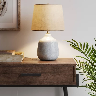 Assembled Ceramic Table Lamp Gray - Threshold™ 2 Assembled Ceramic Table Lamp Gray - Threshold™ - Image 2