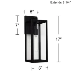 John Timberland Titan Modern Outdoor Wall Light Fixtures Set Of 2 Mystic Black Rectangular Frame 17" Clear Glass For Post Exterior Barn -Cheap Home Shop GUEST 7688985c 0ed1 4e86 af52 74428e1347bd