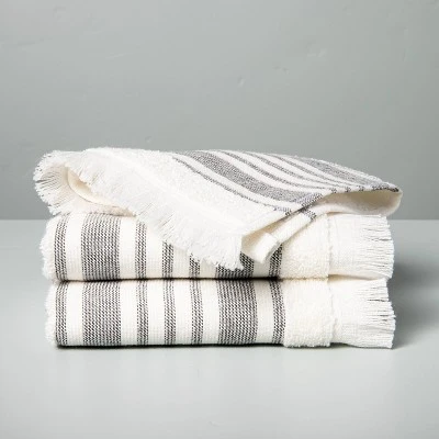 Multistripe Bath Towels Cream/Gray - Hearth & Hand™ With Magnolia 4 Multistripe Bath Towels Cream/Gray - Hearth & Hand™ With Magnolia - Image 4