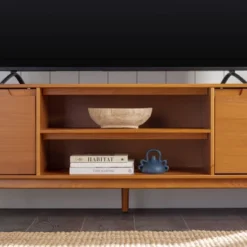 Solid Wood Mid-Century Modern TV Stand For TVs Up To 80" - Saracina Home -Cheap Home Shop GUEST 7b8f78dc b7ab 4f0a bbb2 79db23e31b3a