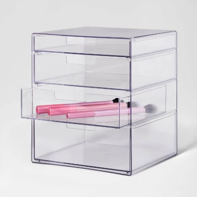 4 Drawer Stackable Countertop Organizer Clear - Brightroom™ 3 4 Drawer Stackable Countertop Organizer Clear - Brightroom™ - Image 3