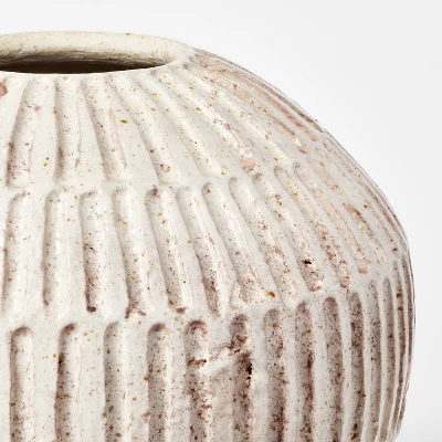 Small Carved Cream Vase - Threshold™ Designed With Studio McGee 2 Small Carved Cream Vase - Threshold™ Designed With Studio McGee - Image 2