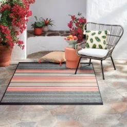 5' X 7' Outdoor Rug Multi Stripe Global Pink - Opalhouse™ -Cheap Home Shop GUEST 849a4c76 29c9 486c a953 a03150bdac10