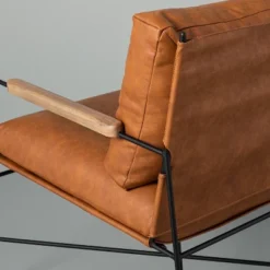 Faux Leather & Metal Accent Chair - Black/Brown - Hearth & Hand™ With Magnolia -Cheap Home Shop GUEST 888ba238 34ac 4f97 8dd6 ab72ff74e45c