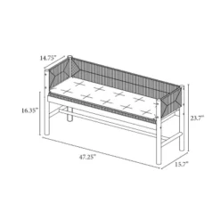 Elden Wood Bench With Woven Back And Loose Cushion Seat - Threshold™ Designed With Studio McGee -Cheap Home Shop GUEST 8f053347 15e4 4064 81c1 72a38bf0a4d6