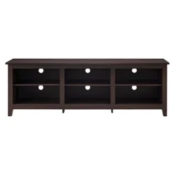 Transitional 6 Cubby Wood Open Storage Wood TV Stand For TVs Up To 80"- Saracina Home -Cheap Home Shop GUEST 92fe5691 6d10 45aa a903 60b396346c9f