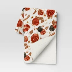 Pumpkin Printed Plush With Shearling Reverse Throw Blanket - Threshold™ -Cheap Home Shop GUEST 93689881 488d 4b25 86de 00ec94c729b1