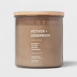 Glass Jar Vetiver And Cedarwood Candle Brown - Threshold™ -Cheap Home Shop GUEST 94fa0143 6384 4148 9851 b3c3e6d22167