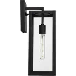 John Timberland Titan Modern Outdoor Wall Light Fixtures Set Of 2 Mystic Black Rectangular Frame 17" Clear Glass For Post Exterior Barn -Cheap Home Shop GUEST 95bc8e5b 1095 4908 ae23 9f1bfaeb0eee