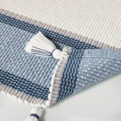 20" X 32" Color Block Stripe Tassels Bath Rug Faded Blue/White - Hearth & Hand™ With Magnolia -Cheap Home Shop GUEST 965eb334 1e31 467e 9a9f 35ffecd97d72