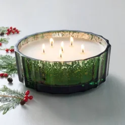 Mercury Glass Balsam & Berry Jar Christmas Candle Green 32oz - Hearth & Hand™ With Magnolia