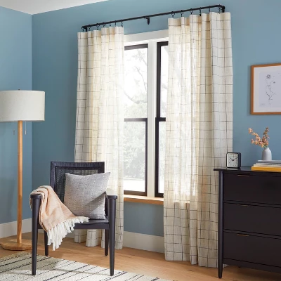 French Return Curtain Rod Matte Black - Hearth & Hand™ With Magnolia 2 French Return Curtain Rod Matte Black - Hearth & Hand™ With Magnolia - Image 2