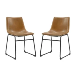 Set Of 2 Laslo Modern Upholstered Faux Leather Dining Chairs - Saracina Home -Cheap Home Shop GUEST a575f745 32e2 4880 af78 c97be1dbada8