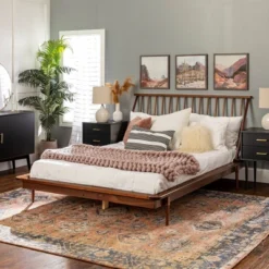 Boho Solid Wood Spindle Platform Bed - Saracina Home -Cheap Home Shop GUEST a59e04b0 9472 44a4 aa47 43be053d19eb