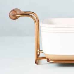 4.25qt Oven-to-Table Stoneware Baking Dish With Cradle Carrier Cream/Clay - Hearth & Hand™ With Magnolia -Cheap Home Shop GUEST a6a6fc4c f8f3 4913 a404 ef592b5d98a2