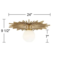 Possini Euro Design Hazel Modern Ceiling Light Semi Flush Mount Fixture 24" Wide Warm Brass White Globe Shade For Bedroom Kitchen Living Room Hallway 13 Possini Euro Design Hazel Modern Ceiling Light Semi Flush Mount Fixture 24" Wide Warm Brass White Globe Shade For Bedroom Kitchen Living Room Hallway -Cheap Home Shop GUEST abd1820f 6891 4ab0 a543 8a21515dfd36