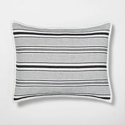 Textured Stripe Pillow Sham Dark Gray/Cream - Hearth & Hand With Magnolia 4 Textured Stripe Pillow Sham Dark Gray/Cream - Hearth & Hand With Magnolia - Image 4