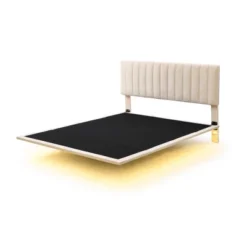 Queen Size Upholstered Floating Velvet Platform Bed With Sensor Light And Headboard-ModernLuxe 13 Queen Size Upholstered Floating Velvet Platform Bed With Sensor Light And Headboard-ModernLuxe -Cheap Home Shop GUEST b1603638 a6f1 4081 9bc8 2febf421e450