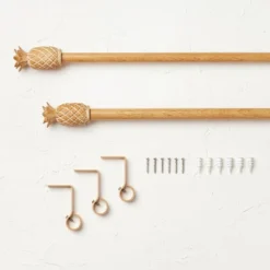 Pineapple Faux Wood Curtain Rod Natural Wood - Opalhouse™ Designed With Jungalow™ -Cheap Home Shop GUEST b565e685 bbc8 405f abbe 297780442d88