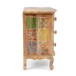 Ailey Handcrafted Boho Mango Wood 3 Drawer Nightstand Natural - Christopher Knight Home -Cheap Home Shop GUEST d2a0da4f 2eb2 4284 a2b1 540f55b08a0f