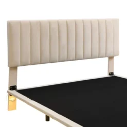 Queen Size Upholstered Floating Velvet Platform Bed With Sensor Light And Headboard-ModernLuxe 17 Queen Size Upholstered Floating Velvet Platform Bed With Sensor Light And Headboard-ModernLuxe -Cheap Home Shop GUEST d54cfe1a 7731 44a4 8d11 242852f7e515